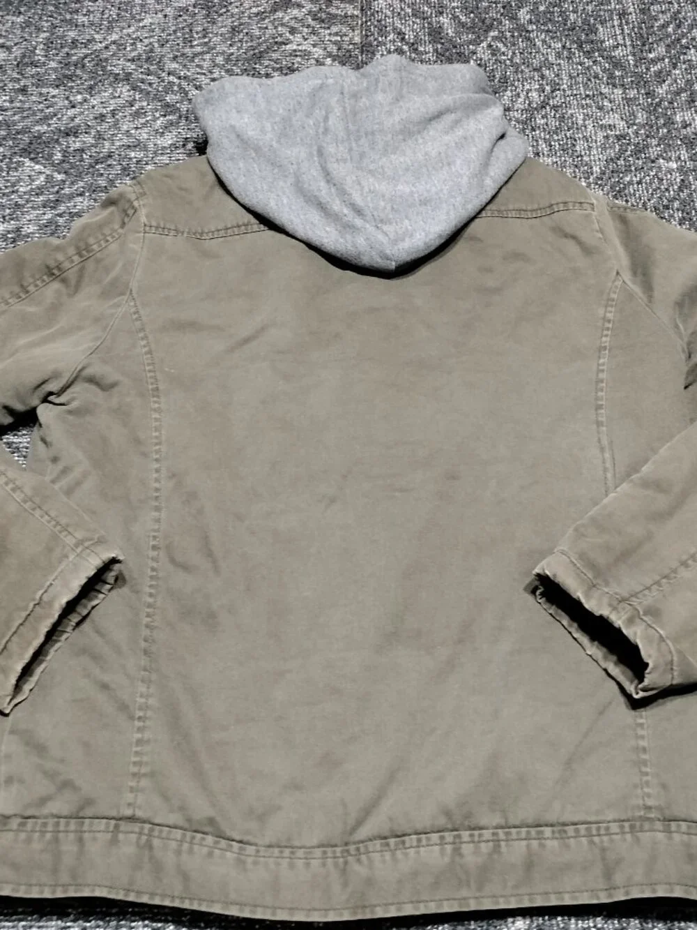 Arizona Jean Co Jacket Boys XXL 18 Regular Olive Army Green Full Zip Up Hooded